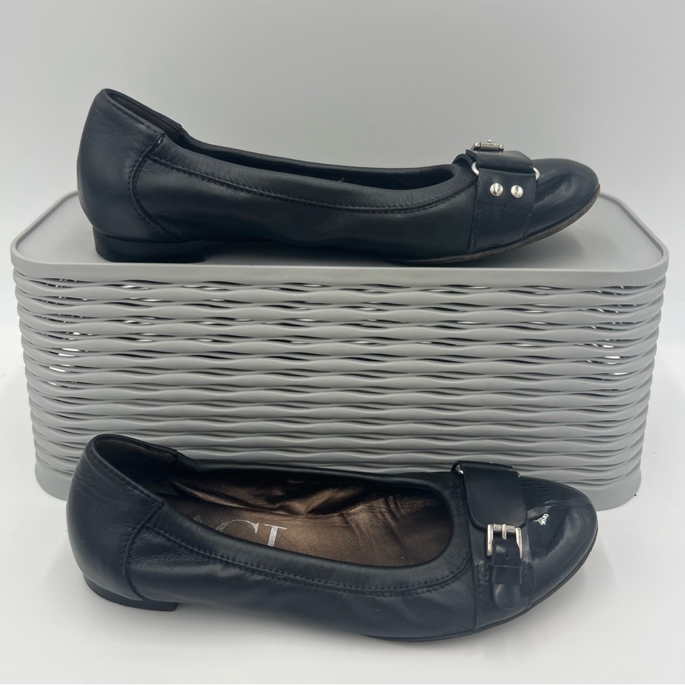 AGL Cap Toe Ballet Flats Black Size 36 US 6 Attilio Giusti Leombruni Shoes